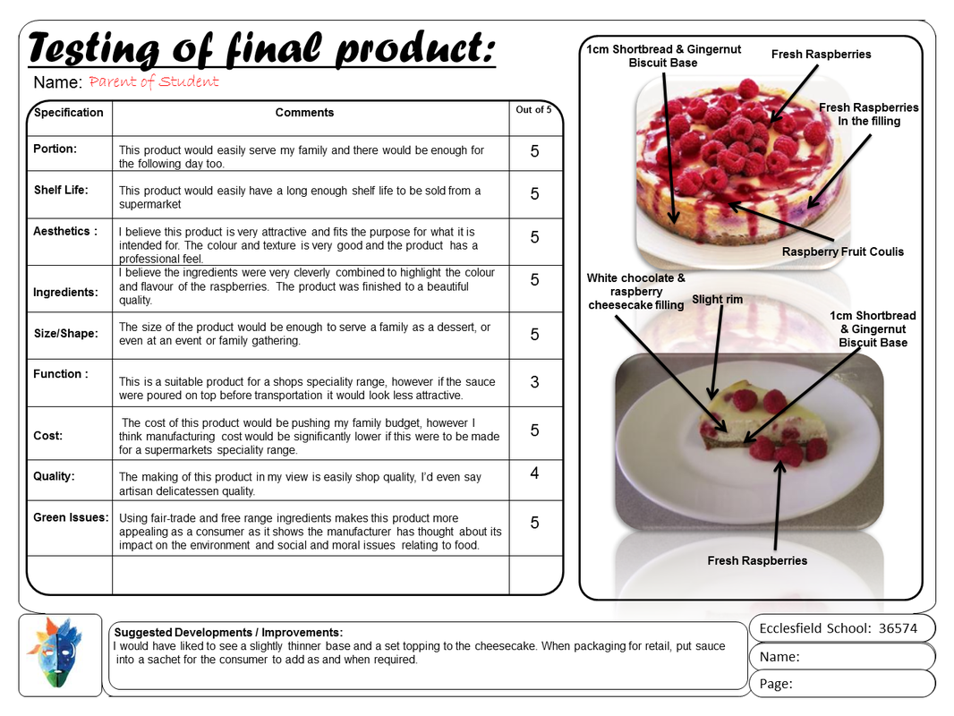 Food technology coursework questionnaire